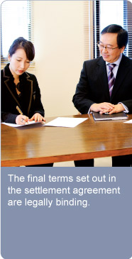 The final terms set out in the settlement agreement are legally binding.