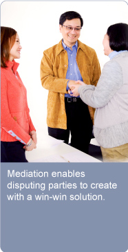 Mediation enables disputing parties to create with a win-win solution.