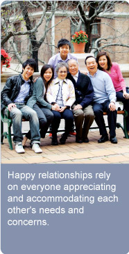 Happy relationships rely on everyone appreciating and accommodating each other's needs and concerns.